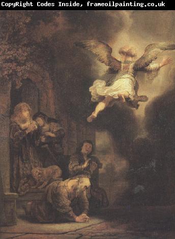REMBRANDT Harmenszoon van Rijn The angel leaving Tobit and his family (mk33)